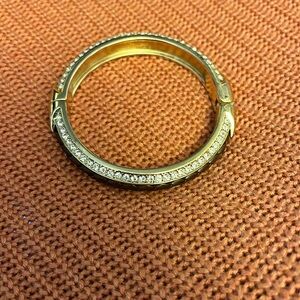 Ann Taylor bracelet. Chocolate brown/yellow goldtone and rhinestone